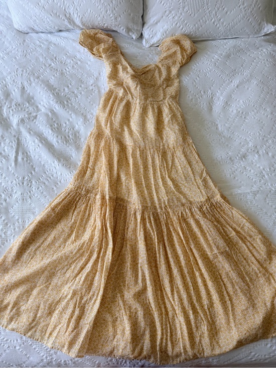 Billabong Dresses & Skirts - Billabong Floral Tiered Maxi Dress in Mustard Yellow